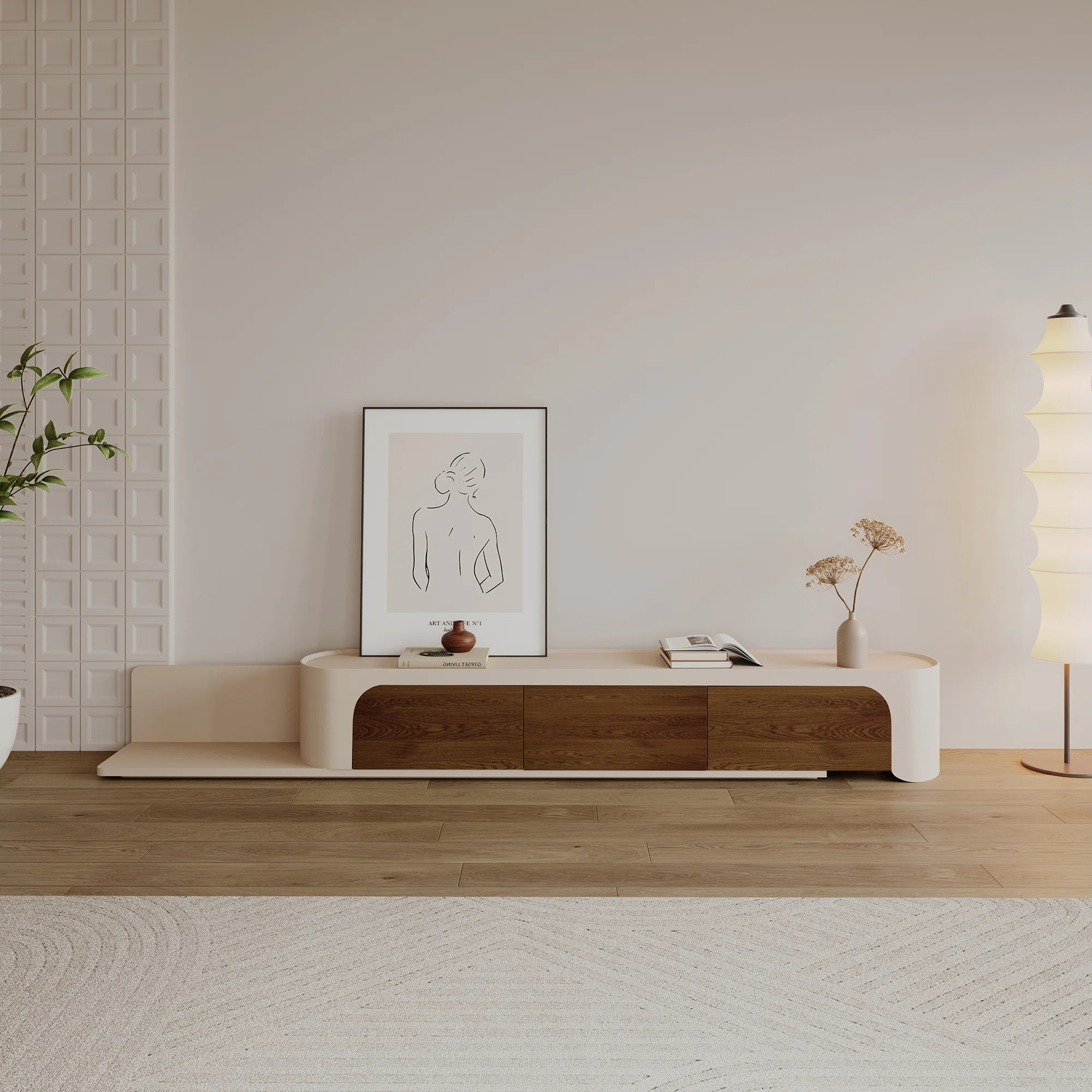 Modern Extendable TV Stand With Spacious Storage – Adjustable Length Media Console For Living R... | Wayfair North America