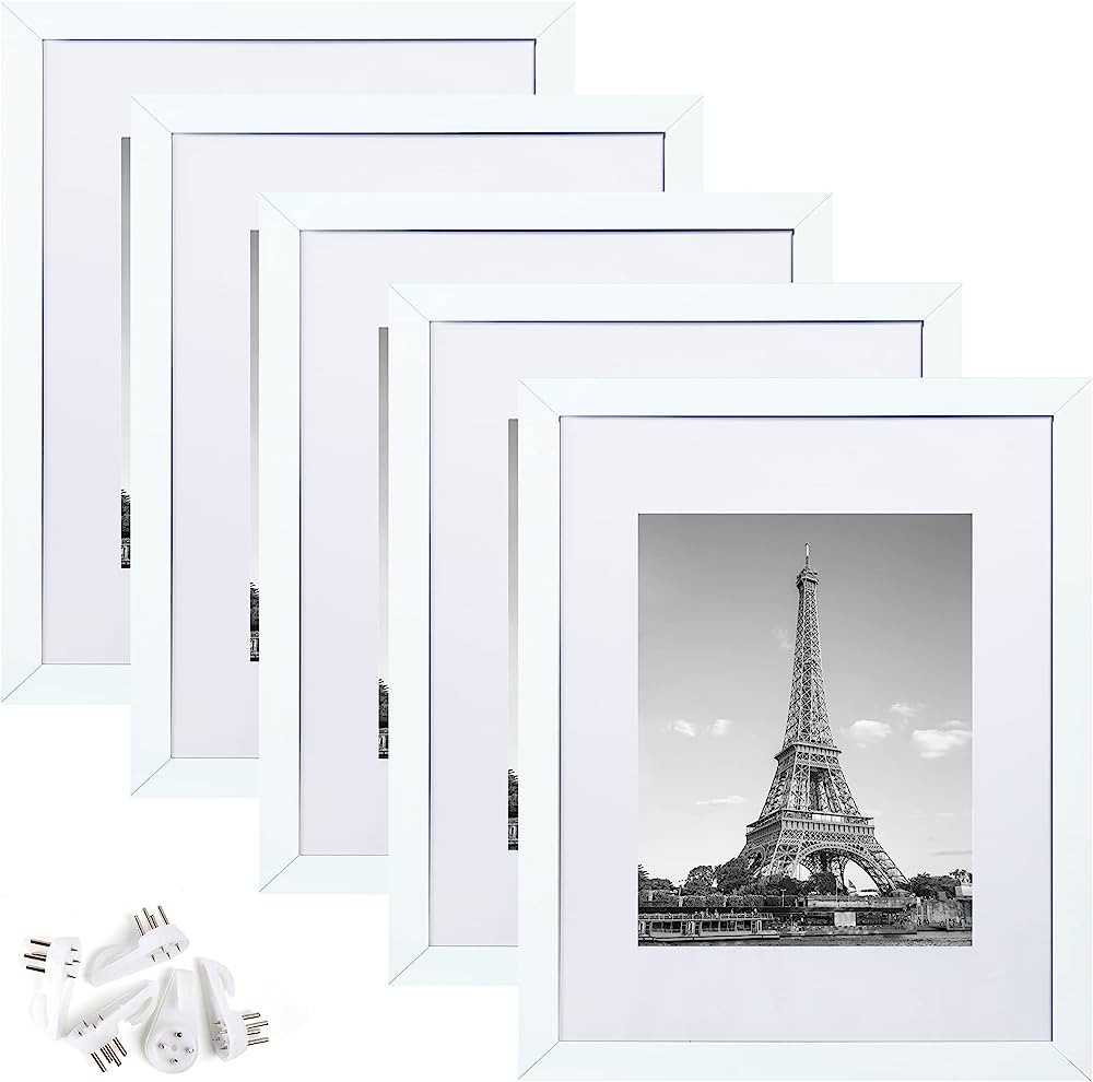 upsimples 11x14 Picture Frame Set of 5, Display Pictures 8x10 with Mat or 11x14 Without Mat,Wall ... | Amazon (US)