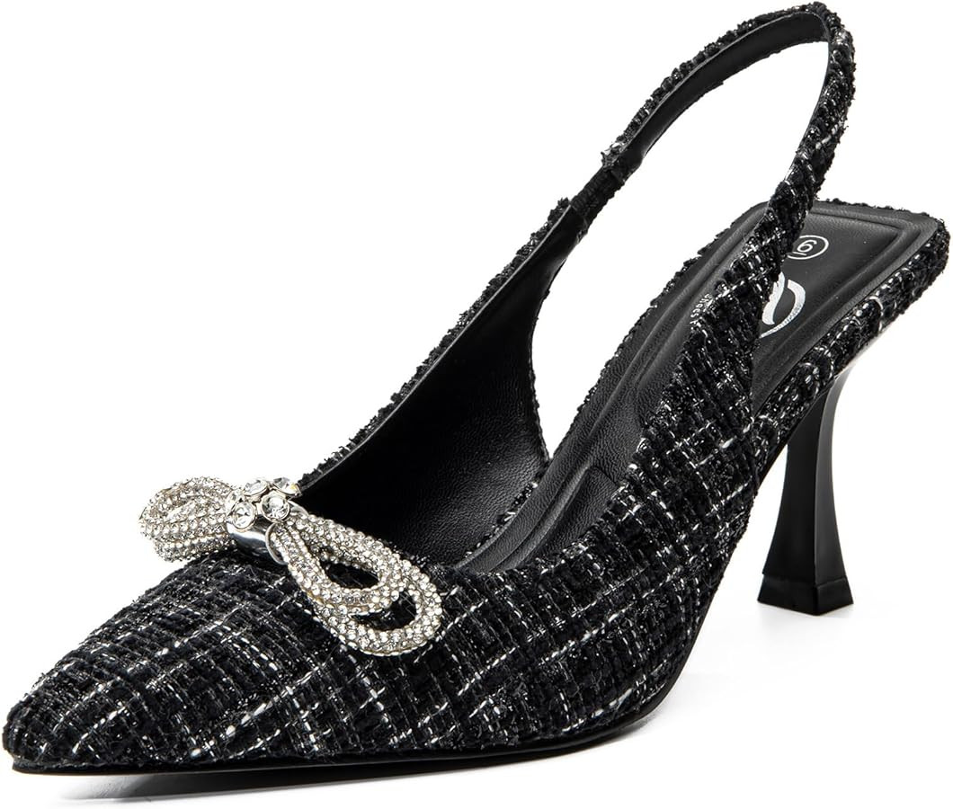 Trary Slingback Heels for Women - Pointed Toe Pumps, Comfortable & Stylish for Parties & Work - 3... | Amazon (US)
