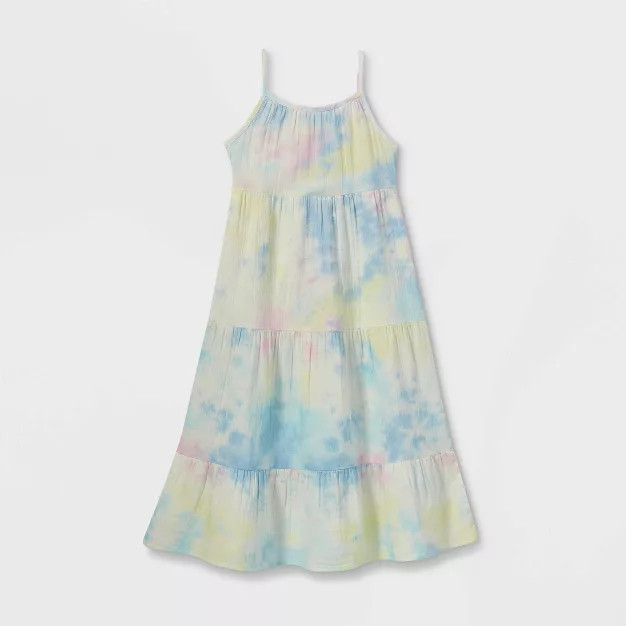 Girls' Tiered Sleeveless Woven Maxi Dress - Cat & Jack™ | Target