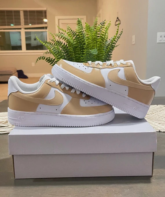 Tan Beige Multicolored Custom Nike Air Force 1/ Beige | Etsy | Etsy (US)