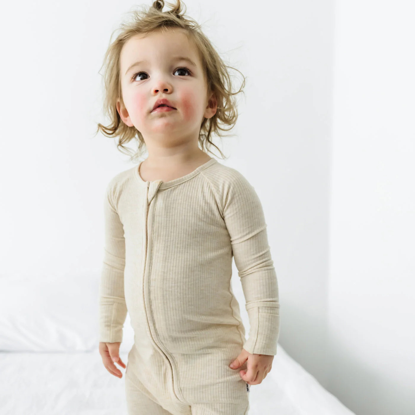 Heather Sage Ribbed Zippy | Little Sleepies
