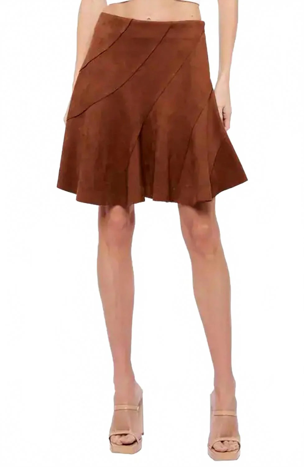 Aje Pleated Mini Skirt In Brown | Shop Simon