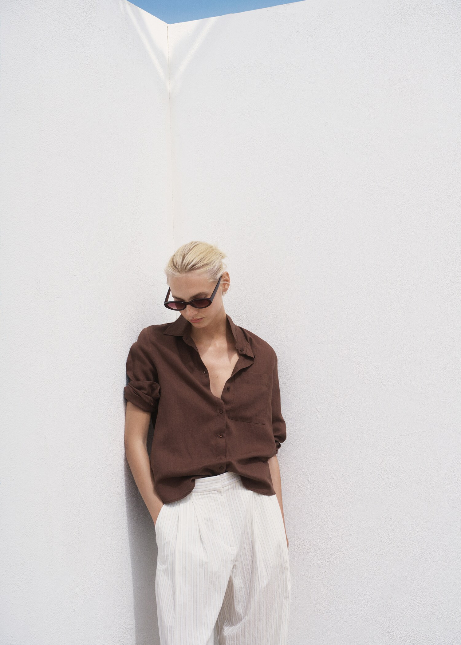 Linen lyocell blend pocket shirt - Women | MANGO United Kingdom | MANGO (UK)