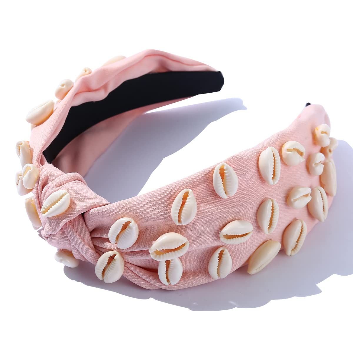 Knotted Shell Headband Natural Knot Hairband Embellished Fashion Holiday Spring Summer Hair Acces... | Amazon (US)