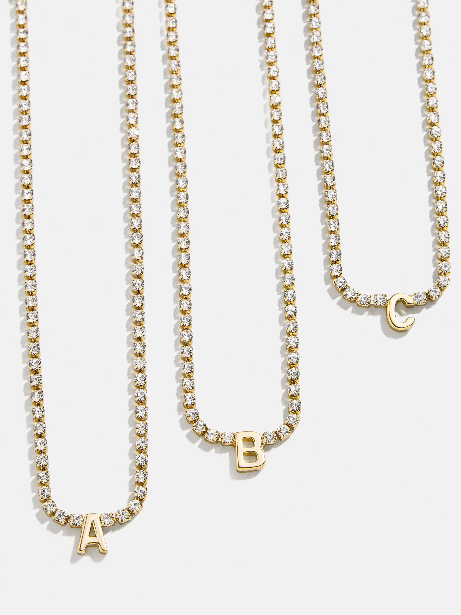 Ruth Initial Tennis Necklace - Gold/Pavé | BaubleBar (US)
