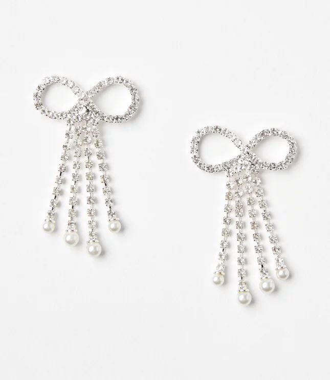Crystal Bow Statement Earrings | LOFT