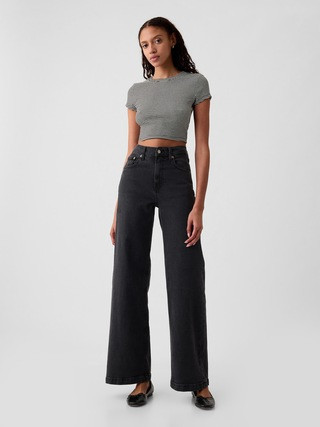 High Rise Stride Wide-Leg Jeans | Gap (CA)