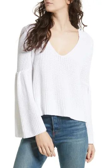 Women's Free People Damsel Bell Sleeve Pullover, Size Small - White | Nordstrom
