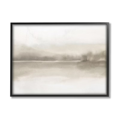 Stupell Industries Hazy Lakeside Landscape Reflection Modern Abstract Design Black Framed Framed Giclee Art, 11 x 14 | Target