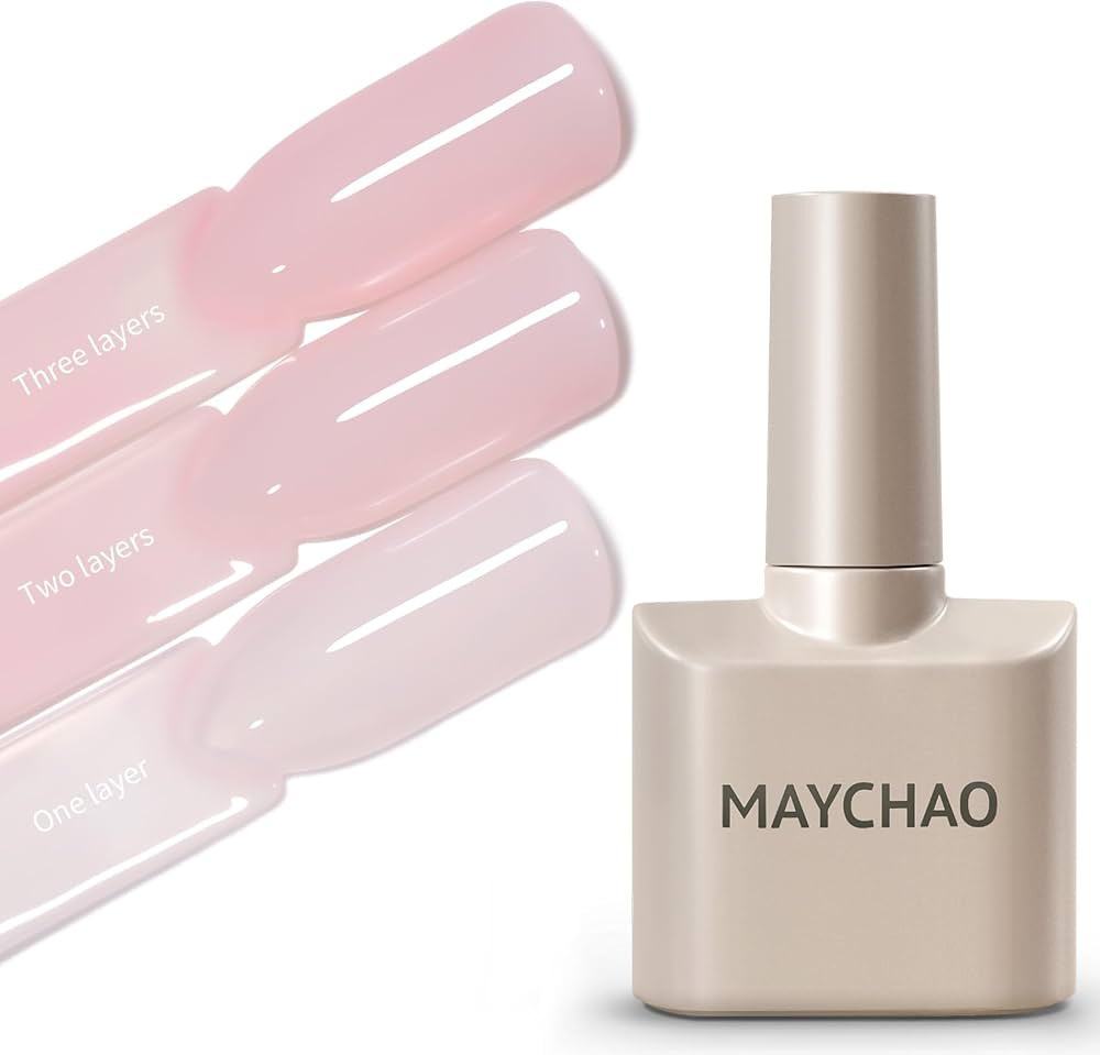 MAYCHAO 15ML Milky Pink Gel Nail Polish 1Pc Transparent Pink Gel Polish Soak Off UV LED Transluce... | Amazon (US)