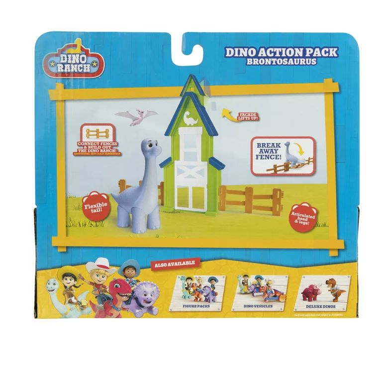 Dino Ranch Action Pack Featuring Brontosaurus - 4 Fence Pieces to Connect- Four Styles to Collect... | Walmart (US)