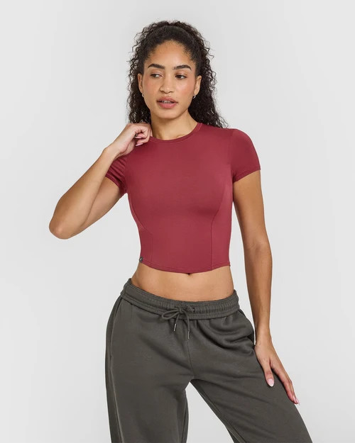 Mellow Soft Mid Short Sleeve T-Shirt | Burnt Cherry | Oner Active (UK / US)