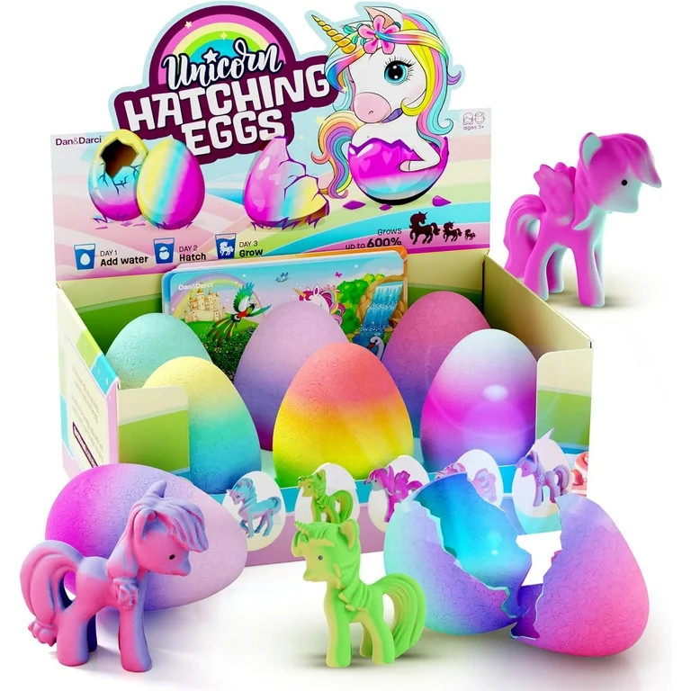 Dan&Darci Unicorn Hatching Surprise Eggs for Kids - 6 Pack - Grows 600% - Unicorn Toys for Girls ... | Walmart (US)
