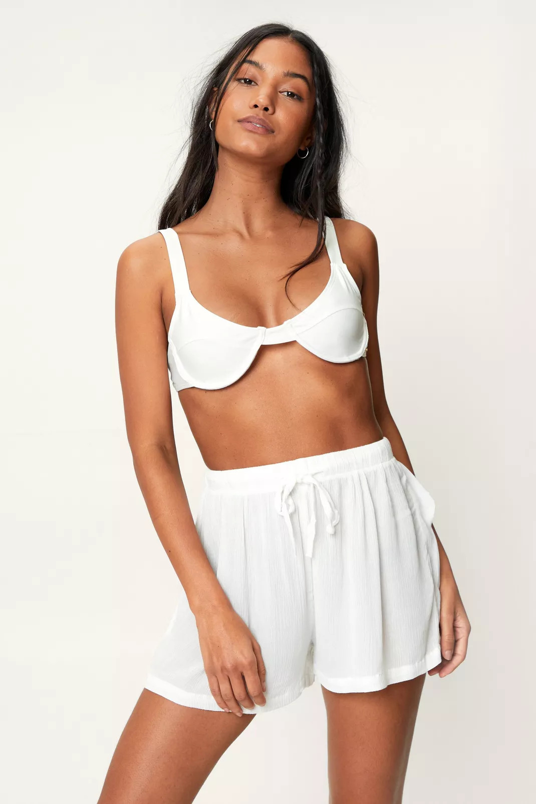 Tie Waist Crinkle Cover Up Shorts | NastyGal (UK, IE)