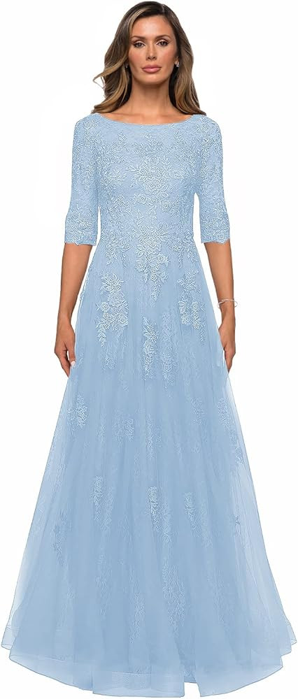 Clothfun Elegant Lace Mother of The Bride Dresses for Women Formal with Sleeves | Amazon (US)
