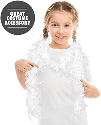 Skeleteen Feather Boa Costume Accessory - 1920's White Boa with Feathers - 1 Piece | Amazon (US)