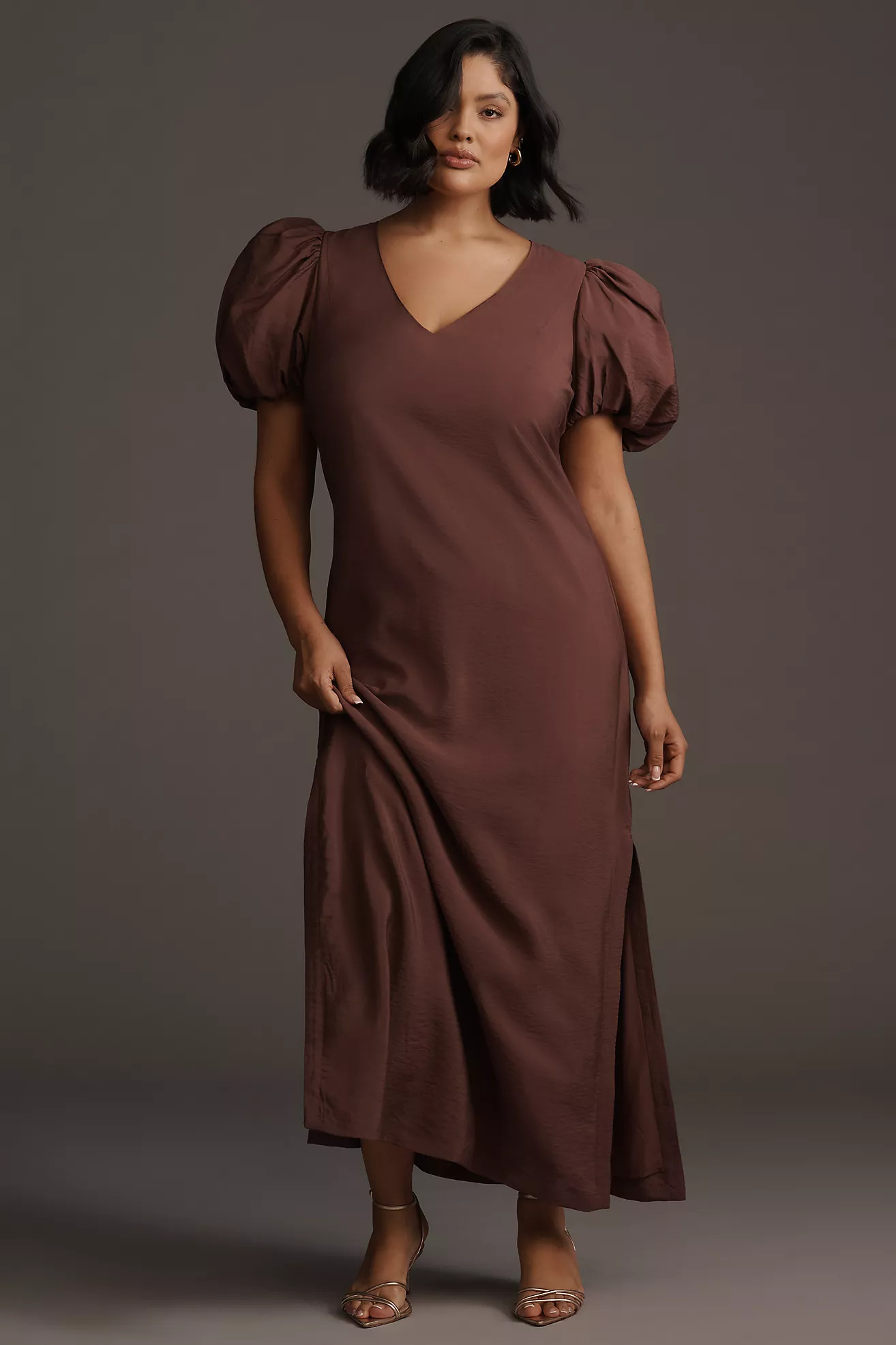 @loverlygrey x Anthropologie Puff-Sleeve V-Neck Maxi Dress | Anthropologie (US)