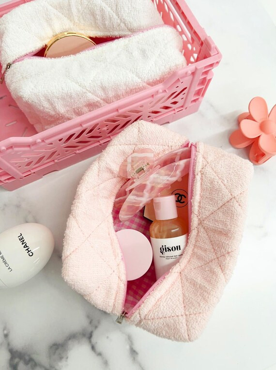 Make Up Bag Terry Quilted Fabric Cosmetic Bag Toiletry Travel Pouch | Etsy (CAD)