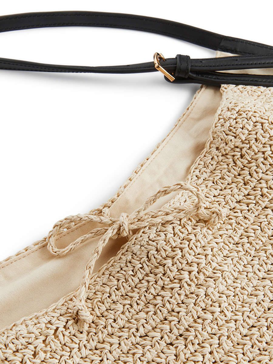 Leather-Detailed Straw Bag | ARKET (US&UK)