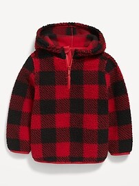 Hooded 1/4-Zip Printed Sherpa Pullover for Toddler Boys | Old Navy (US)