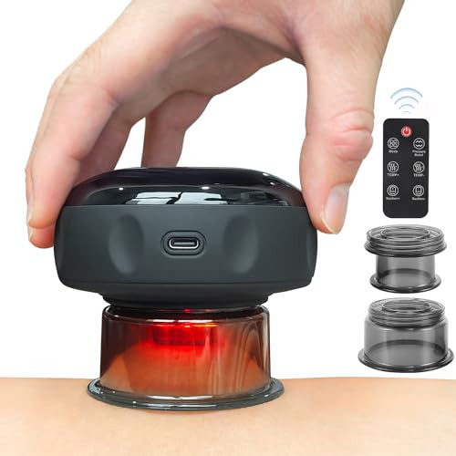 Becommend 5-in-1 Remote Cupping Kit for Massage Therapy with 20-Level Suction & Heat, Red Light – Cupping Set with 2 Replaceable Cups for Back Pain, Knots, Soreness Relief (Black) | Amazon (US)