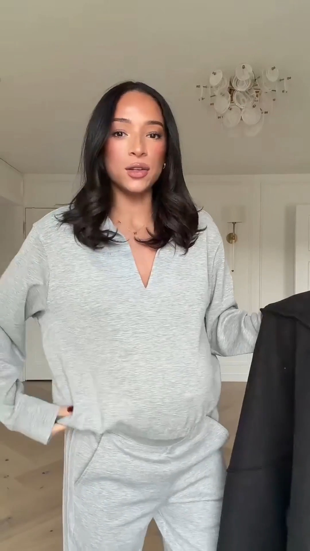 realistic ootd from wfh to errands 🩶 Wearing size L polo sweatshirt, size M wide leg pants and size M topcoat 

Winter outfit 
Winter fashion 
Work from home outfit 
Errands outfit 
Travel outfit

#LTKFindsUnder100 #LTKSeasonal #LTKootd