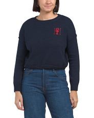 2pc Embroidered Lobster Sweater With Canvas Tote | Juniors | Marshalls | Marshalls