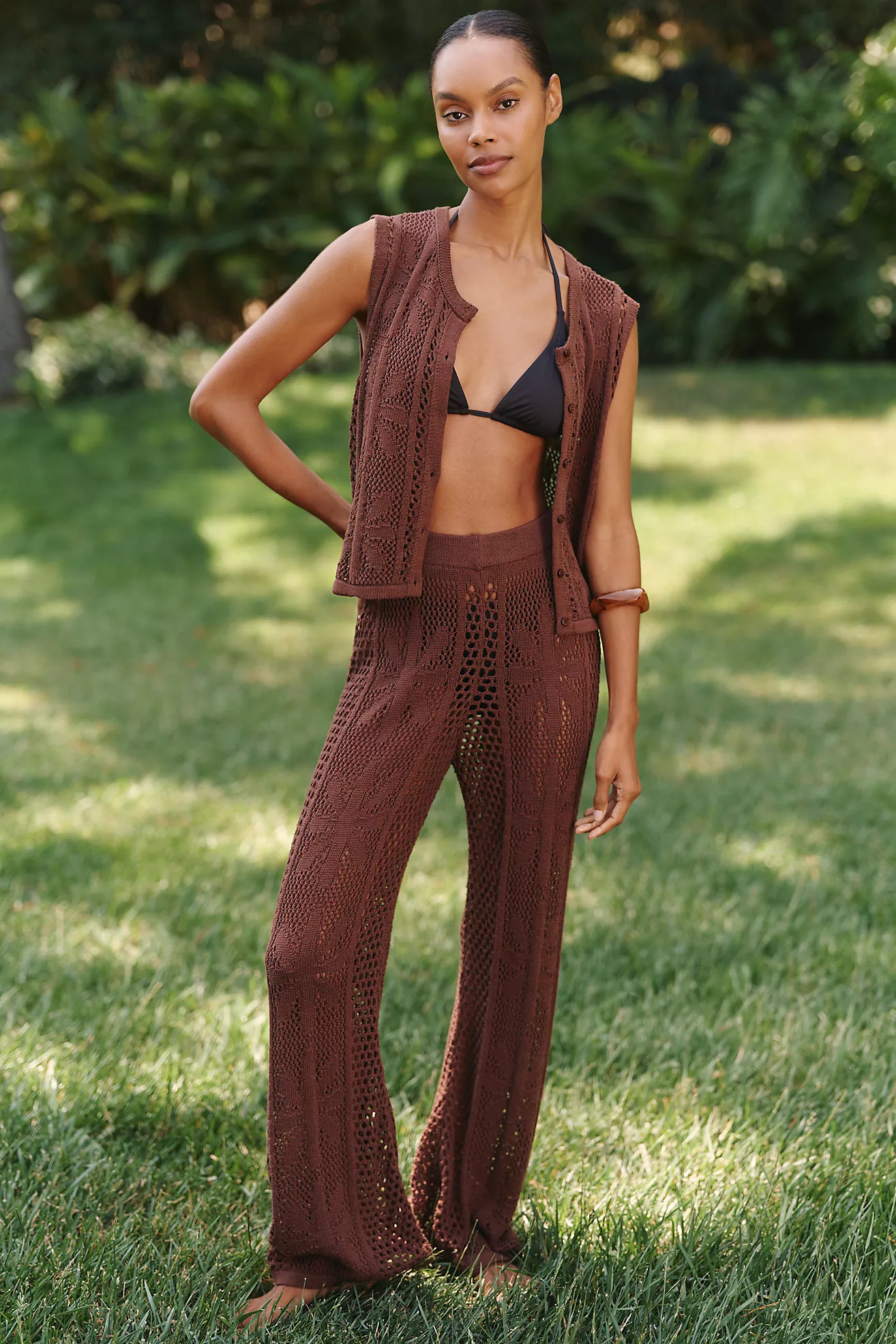 Celandine Bloom High Rise Sweater Pants | Anthropologie (US)