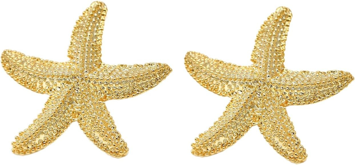 Starfish Earrings Gold Starfish Stud Earring for Women Boho Exaggerated Star Drop Earrings Vintag... | Amazon (US)