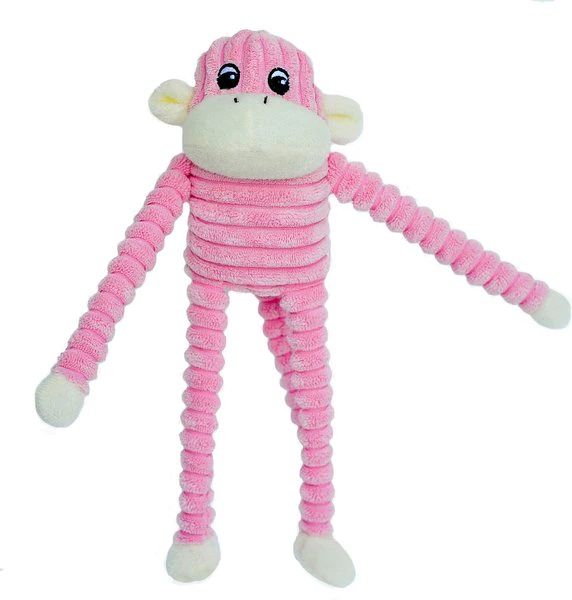 ZIPPYPAWS Spencer Crinkle Monkey Dog Toy, Pink - Chewy.com | Chewy.com