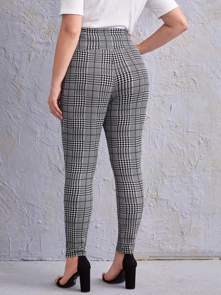 SHEIN Plus Houndstooth Print Leggings | SHEIN
