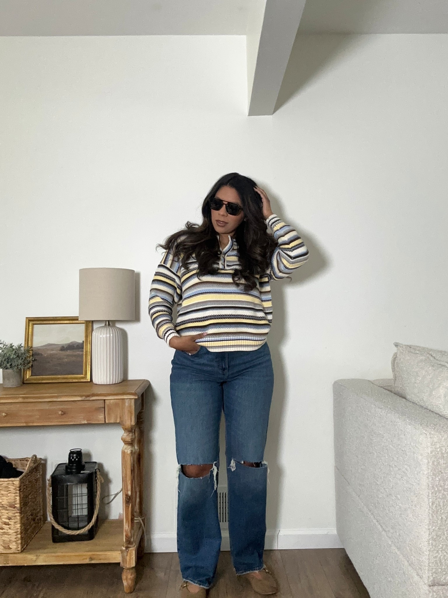 Abercrombie outfit idea!!!! 100% cotton sweater!!! Curve love 90s relaxed jeans size 8 long. 29 midsize fashion. - Abercrombie style 

#LTKSaleAlert #LTKMidsize