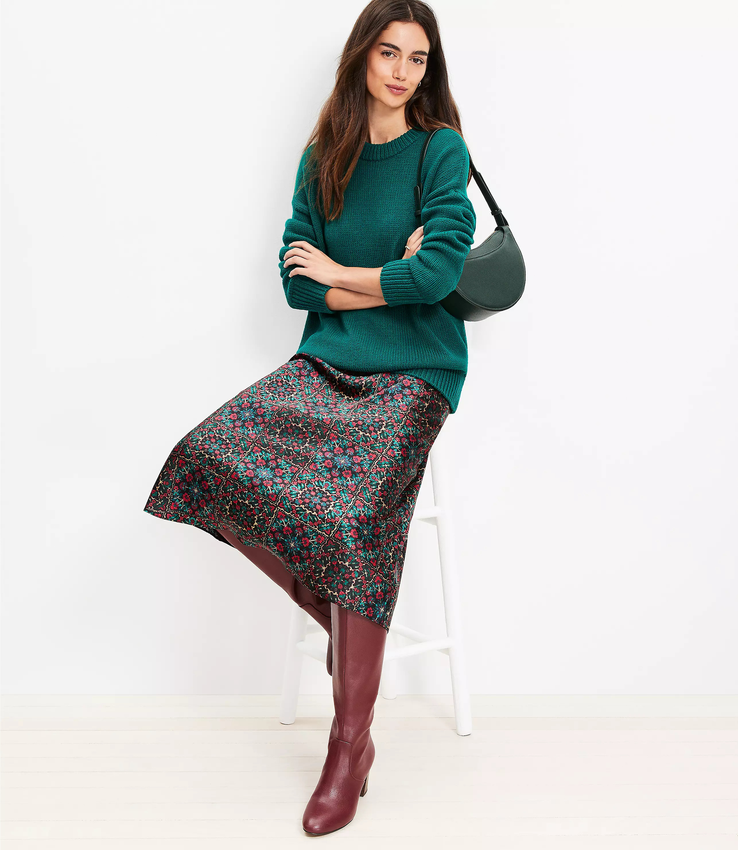 Rib Trim Tunic Sweater | LOFT