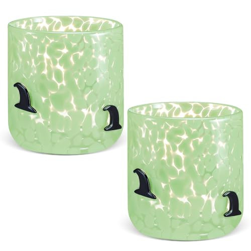 Roshtia 2 Pcs Halloween Icon Glass Cups - 14oz Witch Hat Icon Juice Glass Double Old Fashioned Hand Blown Drinking Cups for Halloween Home Party Supplies Gift | Amazon (US)