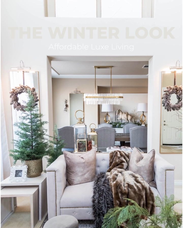 Great ideas for making huge spaces feel cozy and look like winter! 
#cozywinter #livingroominspo

#LTKhome #LTKSeasonal