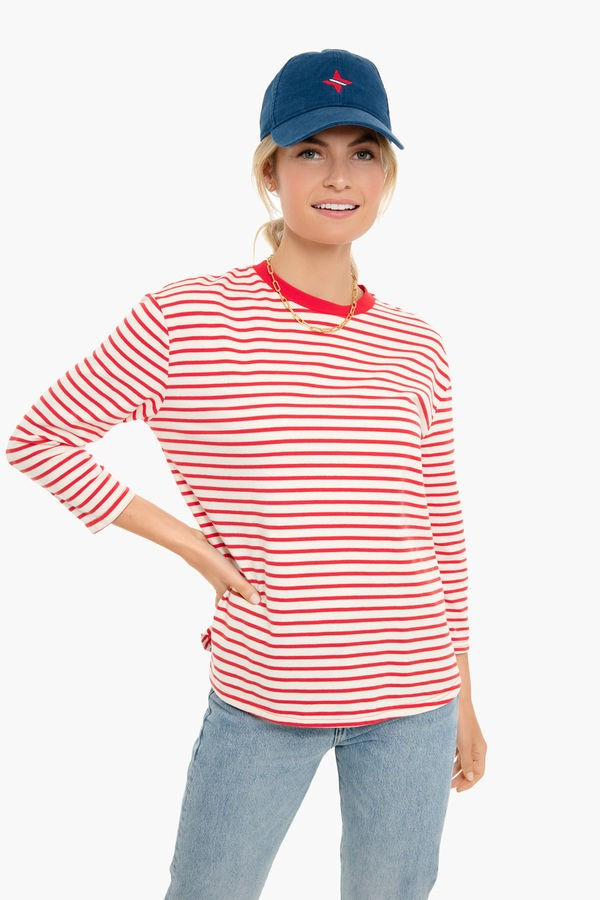 Cherry Striped Knit Popover | Tuckernuck (US)