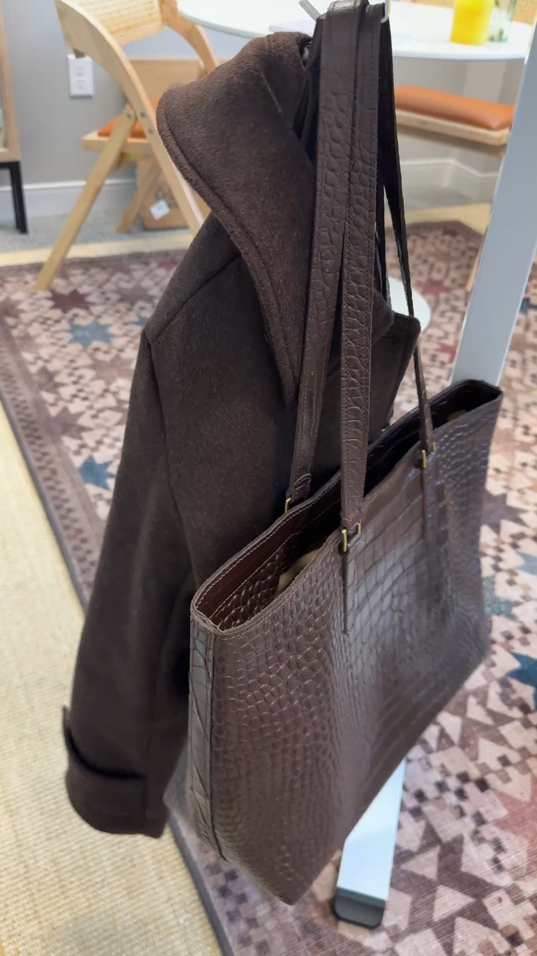 Chocolate brown accessories make the outfit 

#LTKPetite #LTKOver40