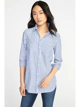 Old Navy Womens Classic Relaxed Striped Tunic For Women Blue/White Stripe Size L | Old Navy US
