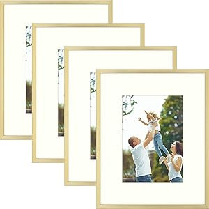 Golden State Art, Aluminum Picture Frame and Real Glass -8x10 Picture Frame with Mat for 5x7 Phot... | Amazon (US)