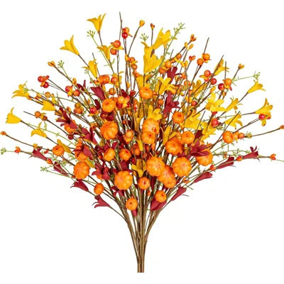 12 Pack Artificial Fall Flowers Fall Floral Picks | Wayfair North America