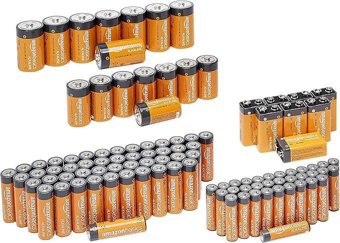 Amazon Basics 108 Count Alkaline Battery Super Value Pack - 48 AA + 36 AAA + 8 C + 8 D + 8 9Volt | Amazon (US)