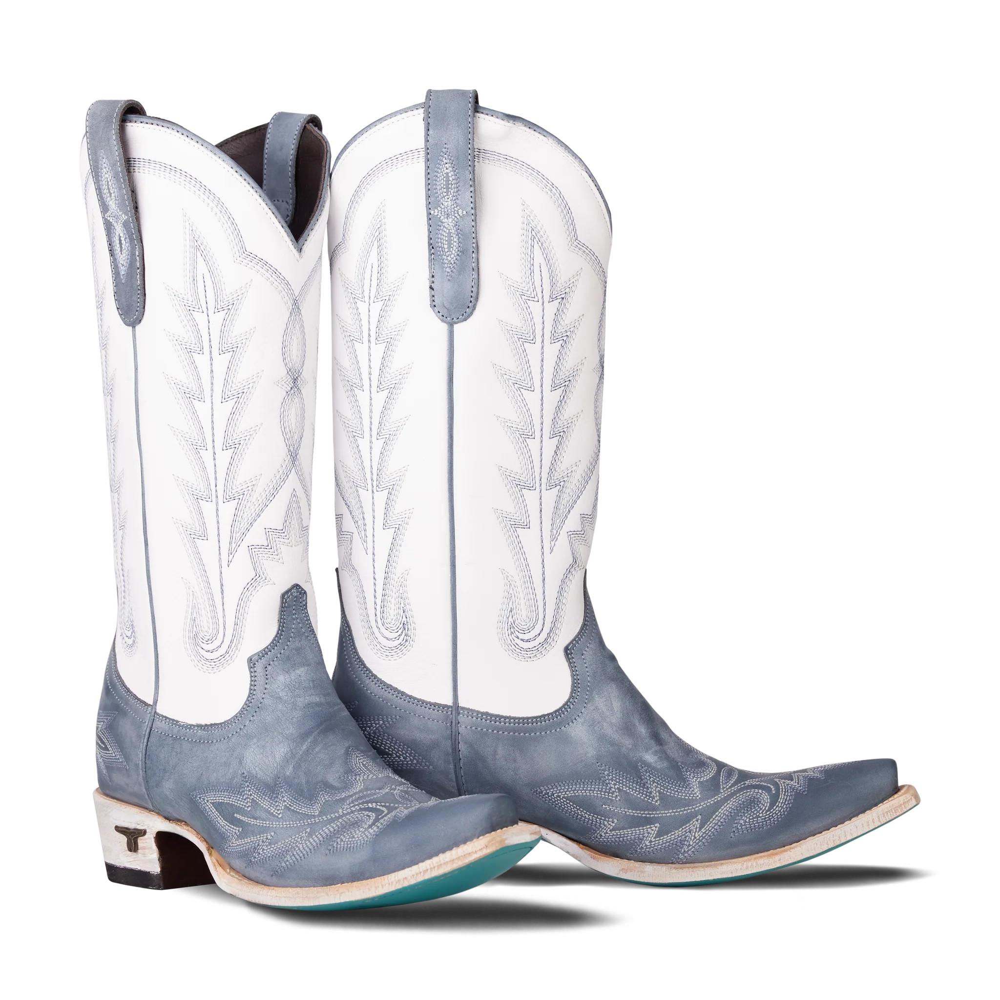 Lexington Boot - Washed Denim/Matte White | Lane Boots