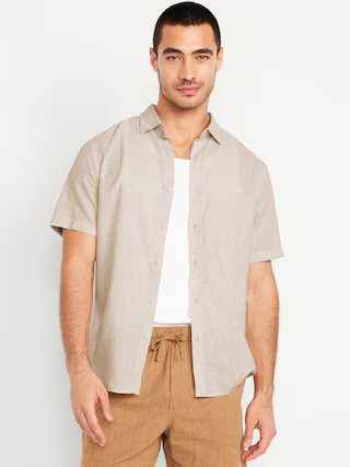 Classic Fit Everyday Linen-Blend Shirt | Old Navy (US)