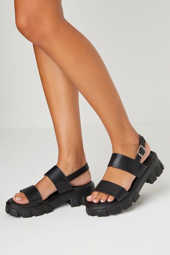 Mack Black Platform Ankle Strap Sandals | Lulus (US)
