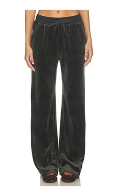 Bobi Rib Mix Wide Leg Pant in Evergreens from Revolve.com | Revolve Clothing (Global)