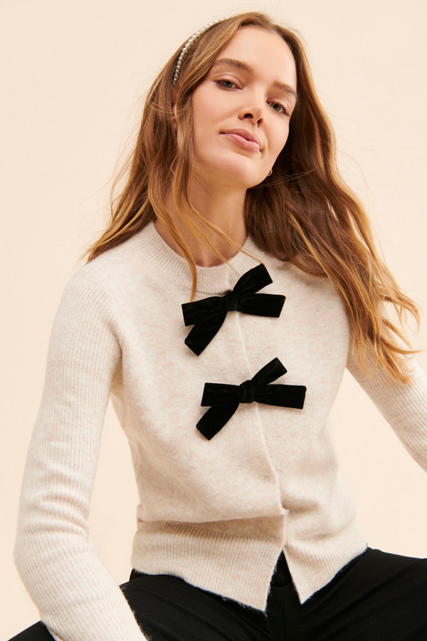 Nelsa Bow Front Cardigan | Nuuly
