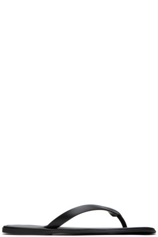 The Row - Black Beach Sandals | SSENSE