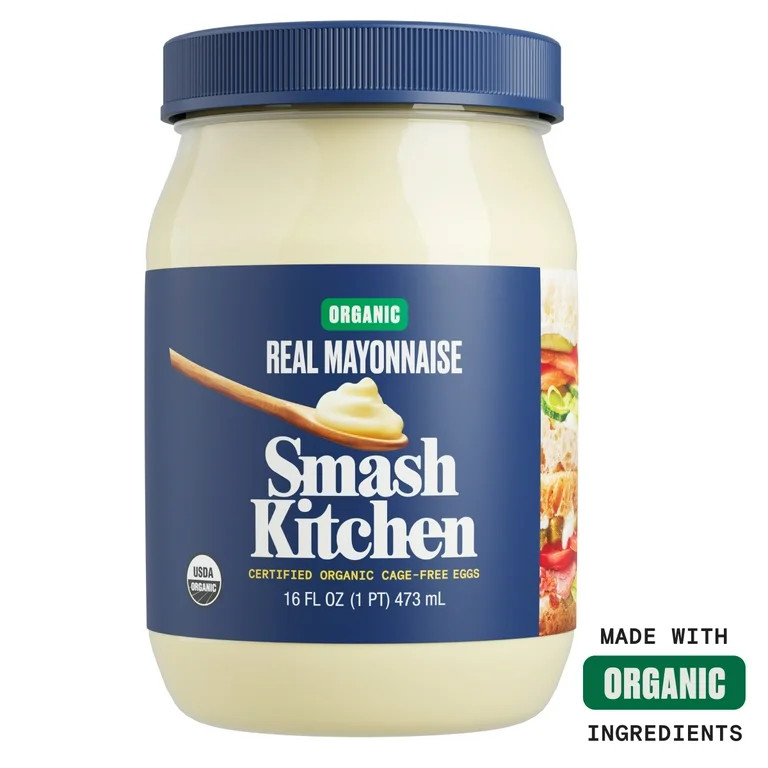 Smash Kitchen Organic Real Mayonnaise, 16 fl oz Jar | Walmart (US)