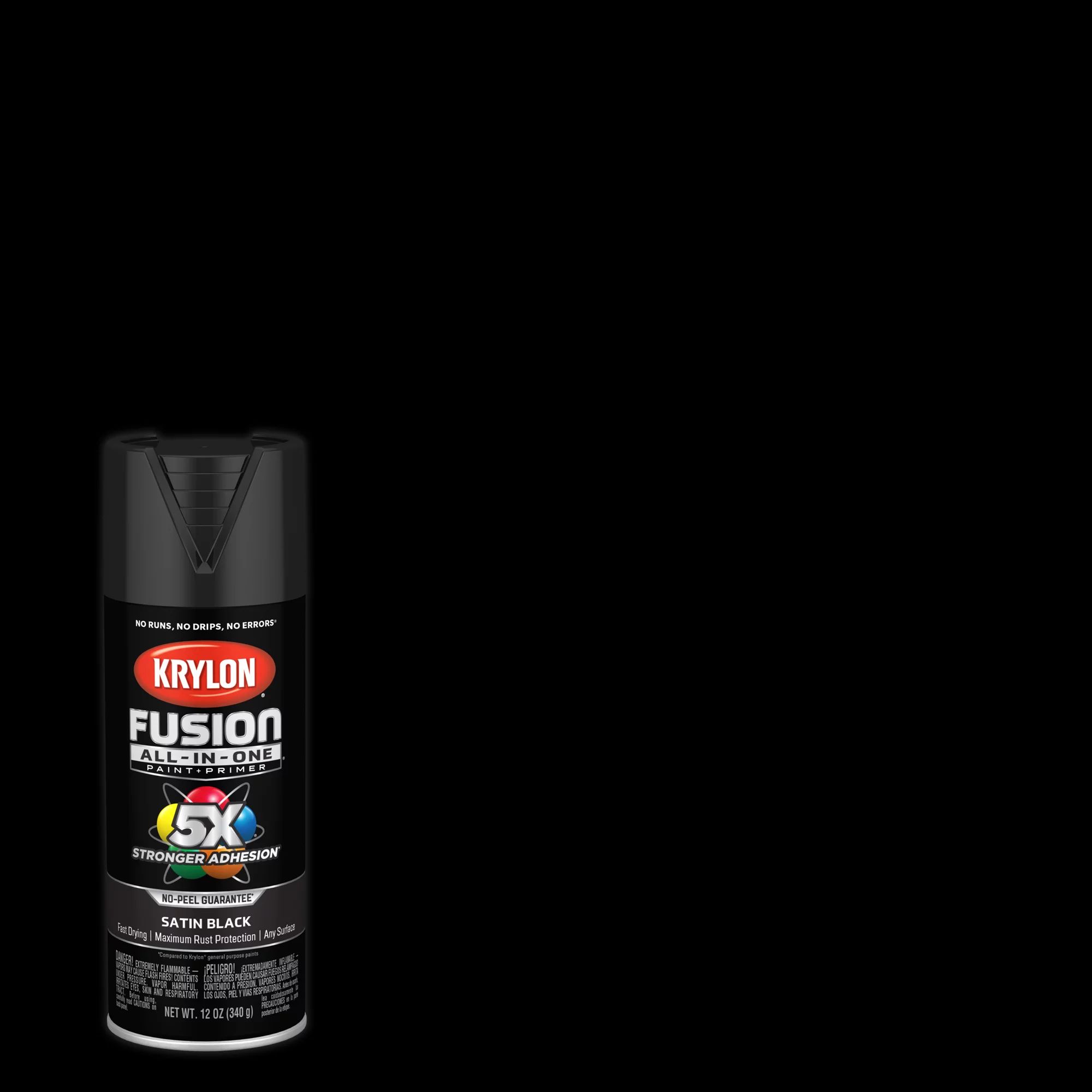 Krylon Fusion All-In-One Spray Paint, Satin, Black, 12 oz. | Walmart (US)